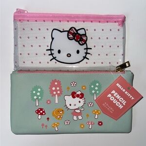Hello Kitty Pink & Mint Two-Piece Pencil Pouch Set